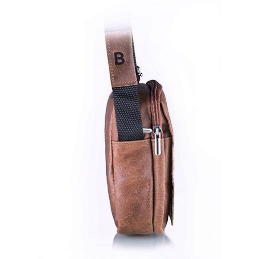 Jasno brązowa listonoszka męska torba na ramię BRØDRENE BL04 promocyjna cena Bagażownia.pl
