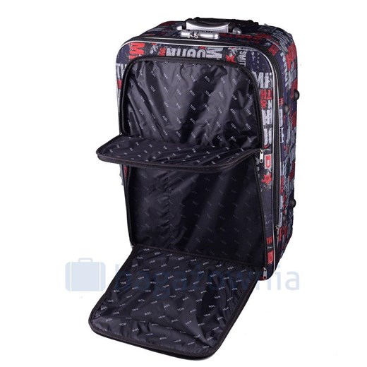 Mała kabinowa walizka PELLUCCI RGL 773 S Czarno Szaro Czerwona Pellucci okazyjna cena Bagażownia.pl