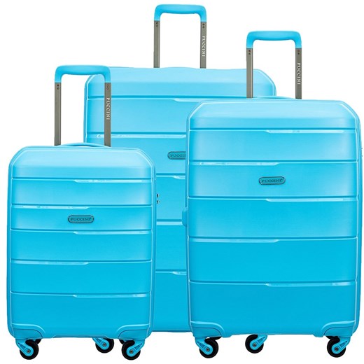 Zestaw walizek PUCCINI BAHAMAS ZWPP016 7 Błękitne Puccini promocyjna cena Bagażownia.pl