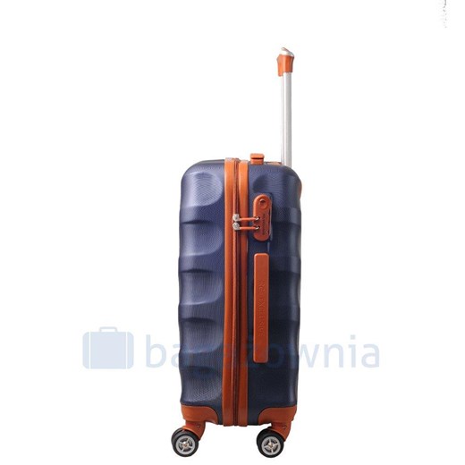 Mała kabinowa walizka KEMER RGL EXCLUSIVE 6881 SS Granatowo brązowa Kemer okazyjna cena Bagażownia.pl