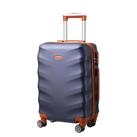 Mała kabinowa walizka KEMER RGL EXCLUSIVE 6881 SS Granatowo brązowa Kemer promocyjna cena Bagażownia.pl