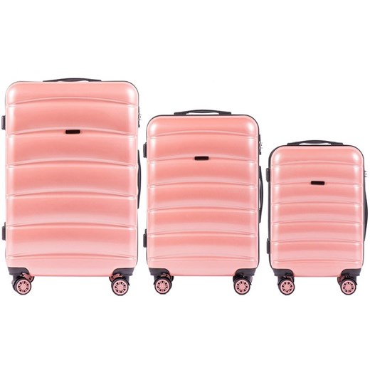 Zestaw 3 walizek KEMER WINGS PC160 Różowe Kemer promocja Bagażownia.pl