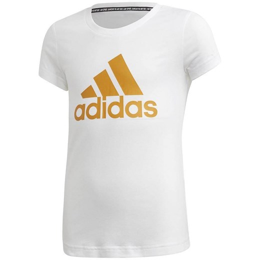 Koszulka dla dzieci adidas Yg Mh Bos Tee biała GE0962 okazyjna cena Bagażownia.pl