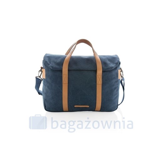 Stylowa, płócienna torba na laptopa 15,6" Niebieska Xd Collection okazyjna cena Bagażownia.pl