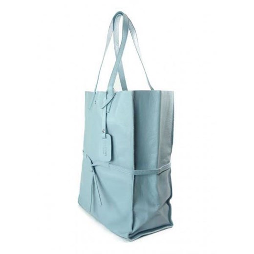 Duży pojemny worek XXL Vera Pelle Shopper bag A4  błękitny  VPX57BB Kemer wyprzedaż Bagażownia.pl