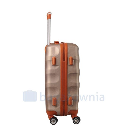 Mała kabinowa walizka KEMER RGL EXCLUSIVE 6881 SS Złoto brązowa Kemer wyprzedaż Bagażownia.pl