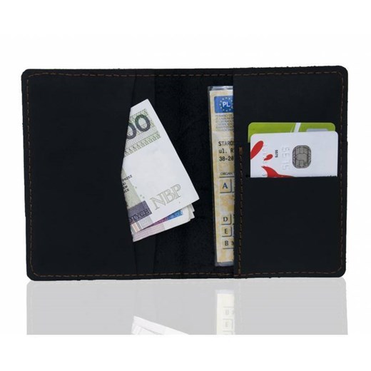 Slim wallet BRØDRENE SW05 super cienki portfel ze skóry zielony promocja Bagażownia.pl