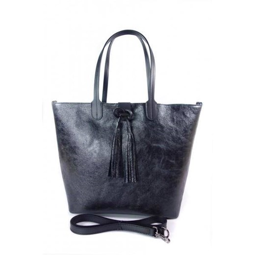 Duża torba Shopper Bag na ramię Vera Pelle  Nero czarna  SB599N Kemer promocja Bagażownia.pl