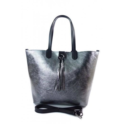 Duża torba Shopper Bag na ramię Vera Pelle  Antracite  SB599A Kemer okazyjna cena Bagażownia.pl