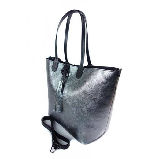 Duża torba Shopper Bag na ramię Vera Pelle  Antracite  SB599A Kemer wyprzedaż Bagażownia.pl
