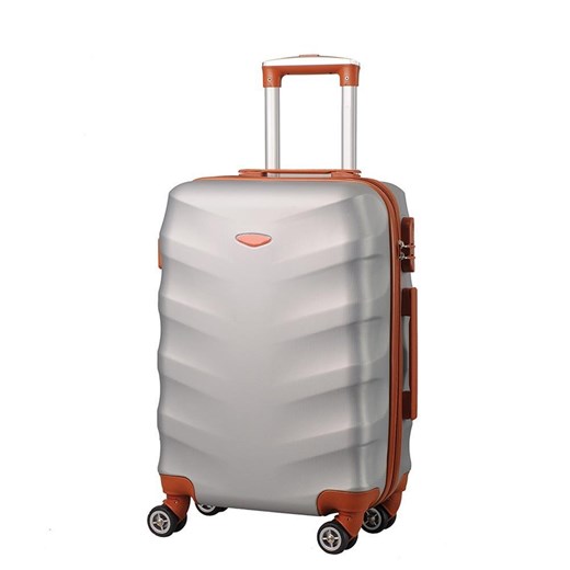 Mała kabinowa walizka KEMER RGL EXCLUSIVE 6881 SS Srebrno brązowa Kemer okazyjna cena Bagażownia.pl