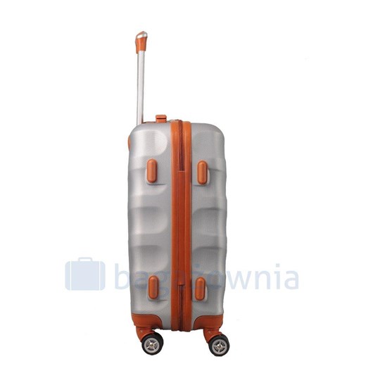 Mała kabinowa walizka KEMER RGL EXCLUSIVE 6881 SS Srebrno brązowa Kemer promocja Bagażownia.pl
