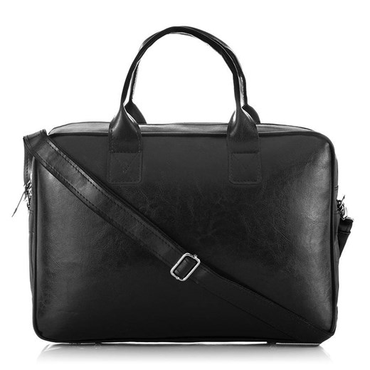 Elegancka teczka torba na laptop BRØDRENE b12 czarna okazja Bagażownia.pl