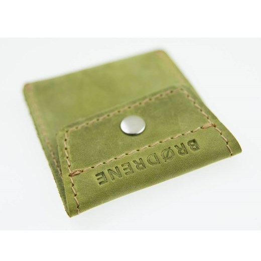 Skórzany portfel na monety bilonówka BRØDRENE CW02 zielony promocja Bagażownia.pl