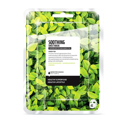 Soothing Sheet Mask kojąca maseczka do twarzy Zielona Herbata 25ml Superfood For Skin 25 ml perfumgo.pl