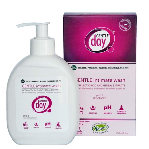 Gentle Intimate Wash płyn do higieny intymnej z kwasem mlekowych i ekstraktem z ziół 250ml Gentle Day 250 ml perfumgo.pl