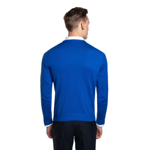 Niebieski sweter z okrągłym dekoltem Recman MOULIN Recman XXL Eye For Fashion