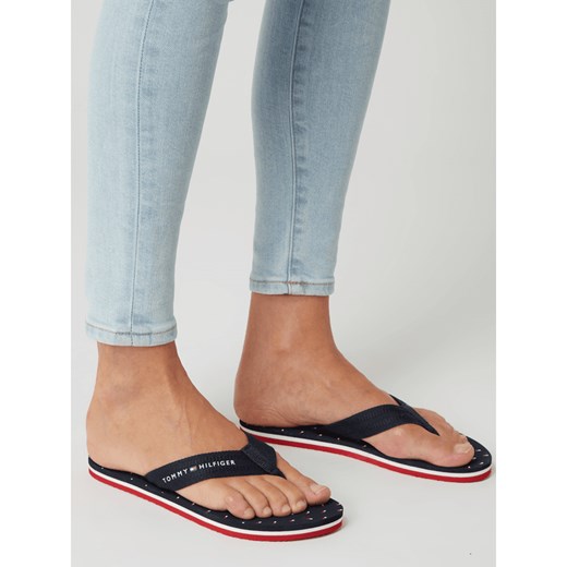 Klapki damskie Tommy Hilfiger casual płaskie bez zapięcia tkaninowe