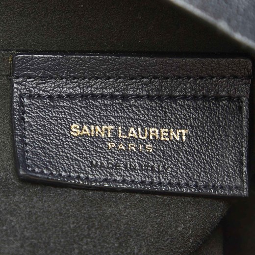Shopper bag granatowa Yves Saint Laurent ze skóry na ramię elegancka 