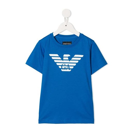 T-shirt chłopięce Emporio Armani niebieski z krótkim rękawem 
