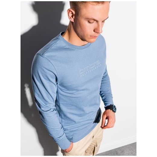 Bluza męska bez kaptura z nadrukiem B1160 - niebieska L ombre
