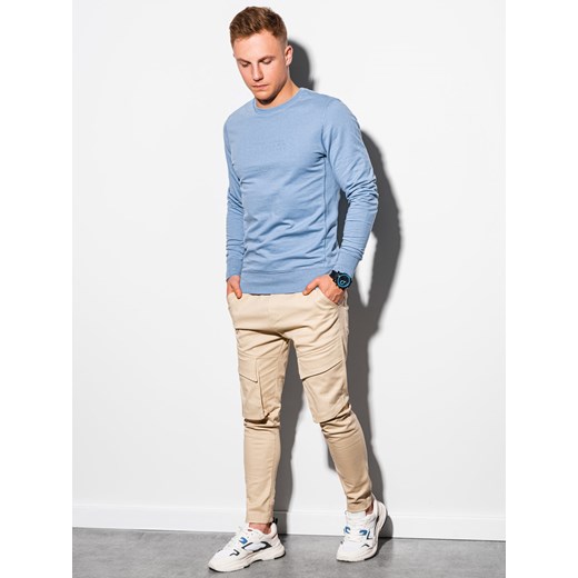 Bluza męska bez kaptura z nadrukiem B1160 - niebieska XXL ombre