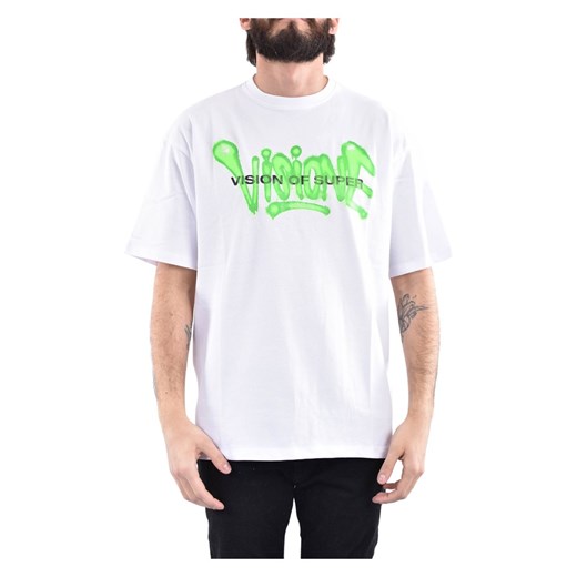 T-shirt męski Vision Of Super z napisem z krótkimi rękawami 