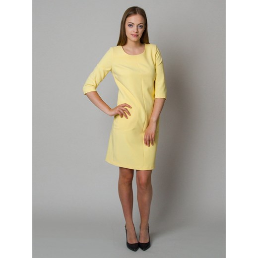 Żółta sukienka o luźnym kroju Willsoor 42 wyprzedaż Willsoor
