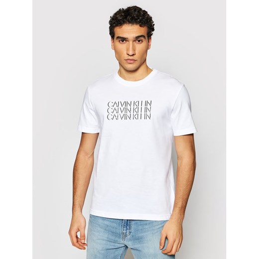 T-shirt męski Calvin Klein z krótkimi rękawami z napisami 