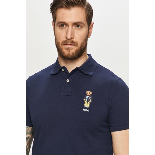 T-shirt męski Polo Ralph Lauren granatowy casual z krótkim rękawem 