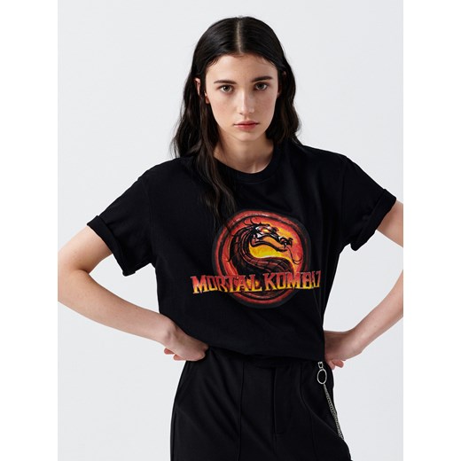 Cropp - Koszulka z nadrukiem Mortal Kombat - Czarny Cropp M okazja Cropp