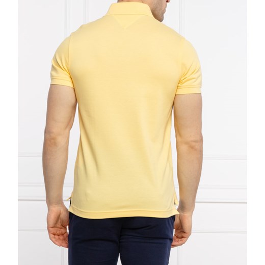 T-shirt męski Tommy Hilfiger żółty z krótkimi rękawami letni 