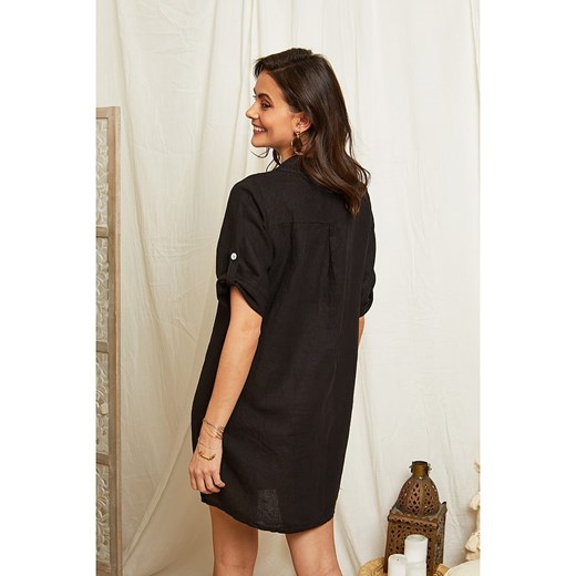 Sukienka Lin Passion casual z długimi rękawami na wiosnę lniana 