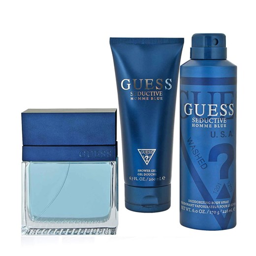 Guess Seductive Homme Blue EDT 100 ml + Żel 200 ml + Dezodorant 226 ml Zestaw Guess Twoja Perfumeria