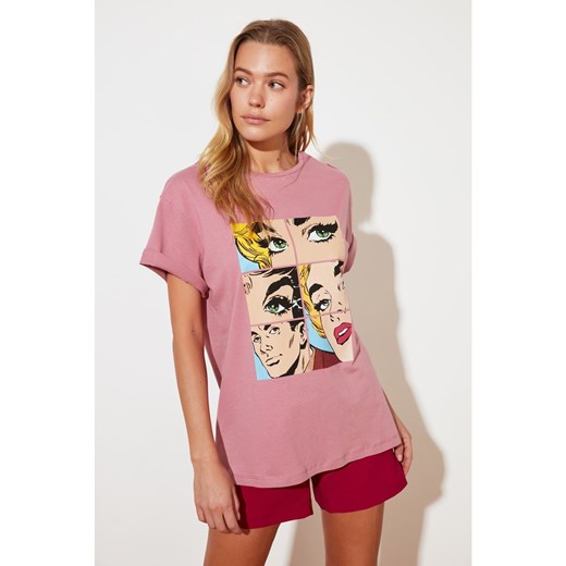 Trendyol Dried Rose Boyfriend Knitted T-Shirt Trendyol M Factcool