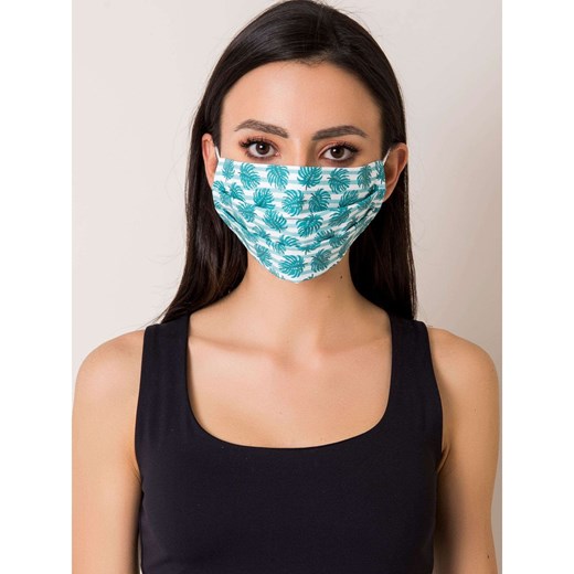 Cotton mask with tropical leaves, green and white Fashionhunters One size Factcool