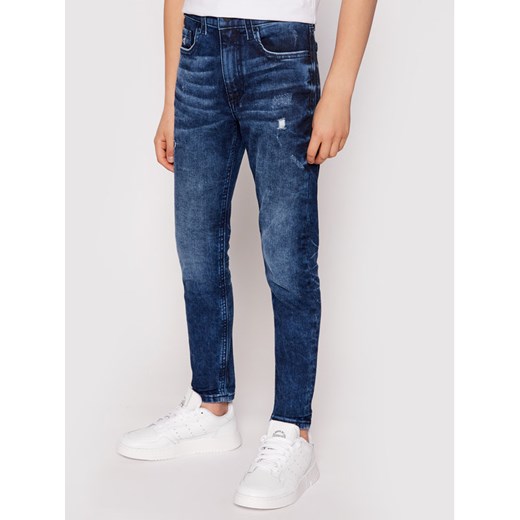 Calvin Klein Jeans Jeansy IB0IB00736 Granatowy Tapered Fit 12Y MODIVO