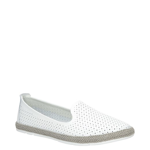Białe półbuty espadryle skórzane ażurowe Casu DP081/18WH Casu 37 promocja Casu.pl