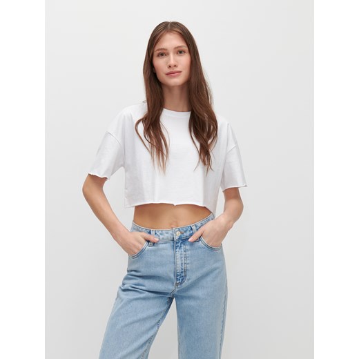 Reserved - Bawełniany crop top - Biały Reserved M Reserved