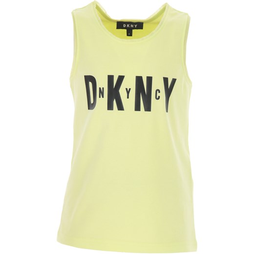 Bluzka dziewczęca DKNY bez rękawów żółta bawełniana 
