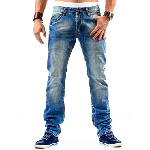 Spodnie (ux0003) dstreet niebieski bawełniane