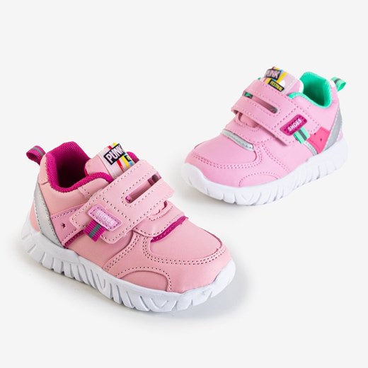 Różowe dziecięce buty sportowe z miętowymi wstawkami Nelina - Obuwie Royalfashion.pl 24 royalfashion.pl