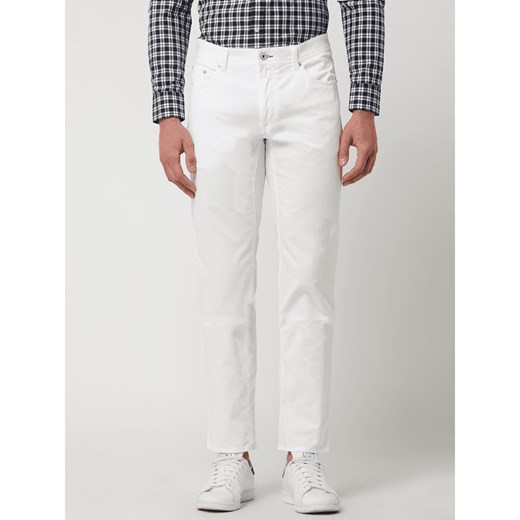 Spodnie męskie BRAX z elastanu białe casual 