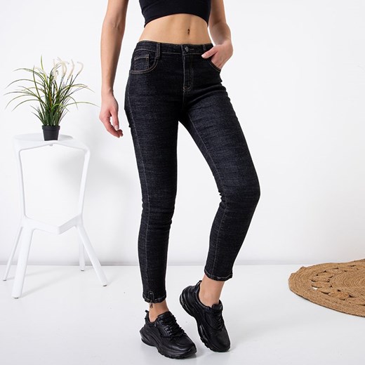 Czarne damskie spodnie jeansowe - Odzież Royalfashion.pl L - 40 royalfashion.pl
