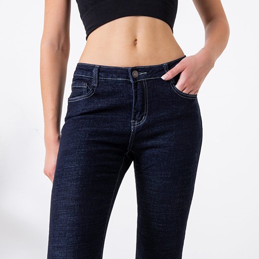 Granatowe damskie spodnie jeansowe - Odzież Royalfashion.pl XS - 34 royalfashion.pl