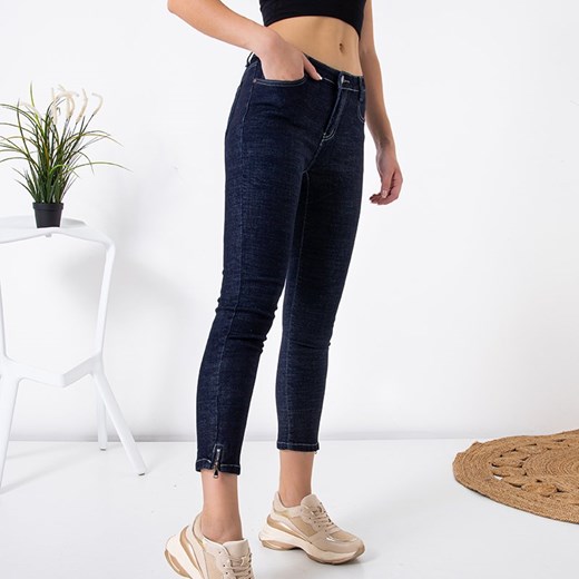 Granatowe damskie spodnie jeansowe - Odzież Royalfashion.pl M - 38 royalfashion.pl