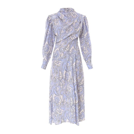 Sukienka Isabel Marant koszulowa casual z długim rękawem w abstrakcyjne wzory 