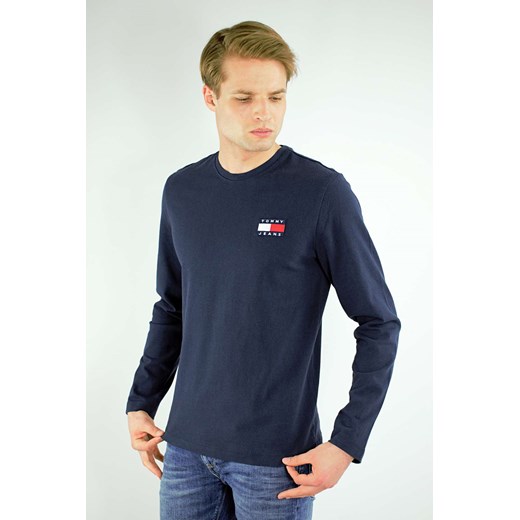 longsleeve c-neck tommy jeans męski granatowy ze sklepu Royal Shop w kategorii T-shirty męskie - zdjęcie 110866038
