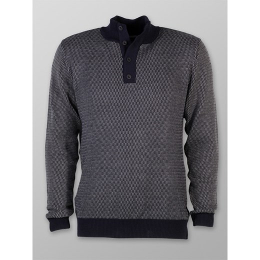 Granatowo-szary sweter zapinany na guziki Willsoor XL okazyjna cena Willsoor