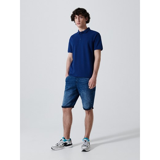 Cropp - Jeansowe szorty jogger - Niebieski Cropp 36 Cropp
